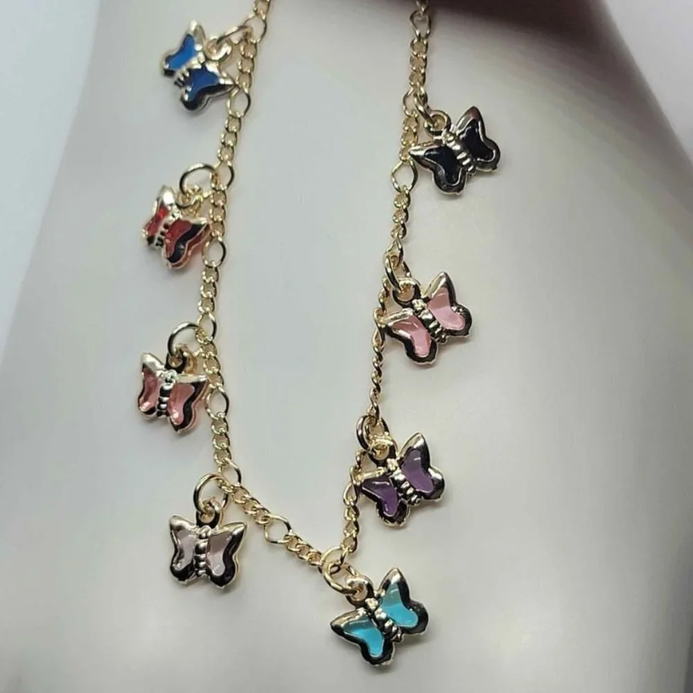 Brazilian 18k Gold Filled Multi color Butterfly Bracelet - Picture 1 of 6